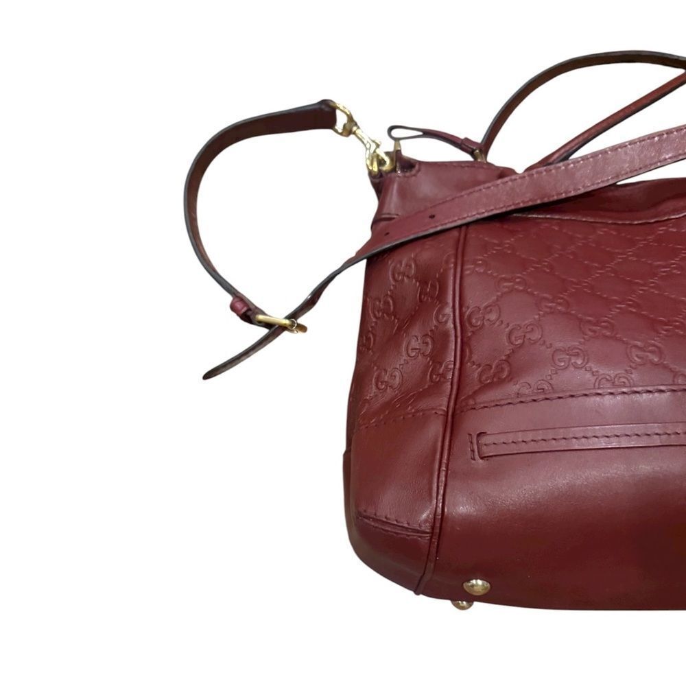 GUCCI Bordeaux Guccisima Leather Mayfair Princey 2way Satchel Auth Ex++ - Picture 7 of 13